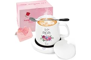 Coffee Mug Warmer, Coffee Cup Warmer for Desk, Gifts for Women, White Heated Coffee Warmer for Mom Home Office Christmas Birt