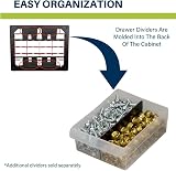 Akro-Mils 10124 24-Drawer Plastic Storage Cabinet Black 50.8 W x 16 D x 40.6 H view 6