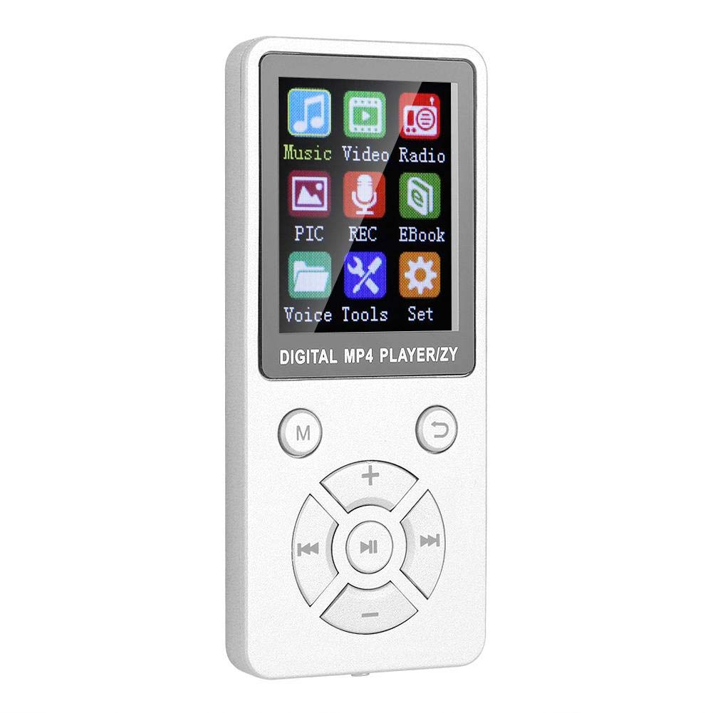 Hakeeta MP3/MP4 Player with 1.8inches Screen and 8GB Memory Support Expand to 32GB SD Card, Portable Music Player support Bluetooth Connection, Radio,Recording,E-book Function etc(white)
