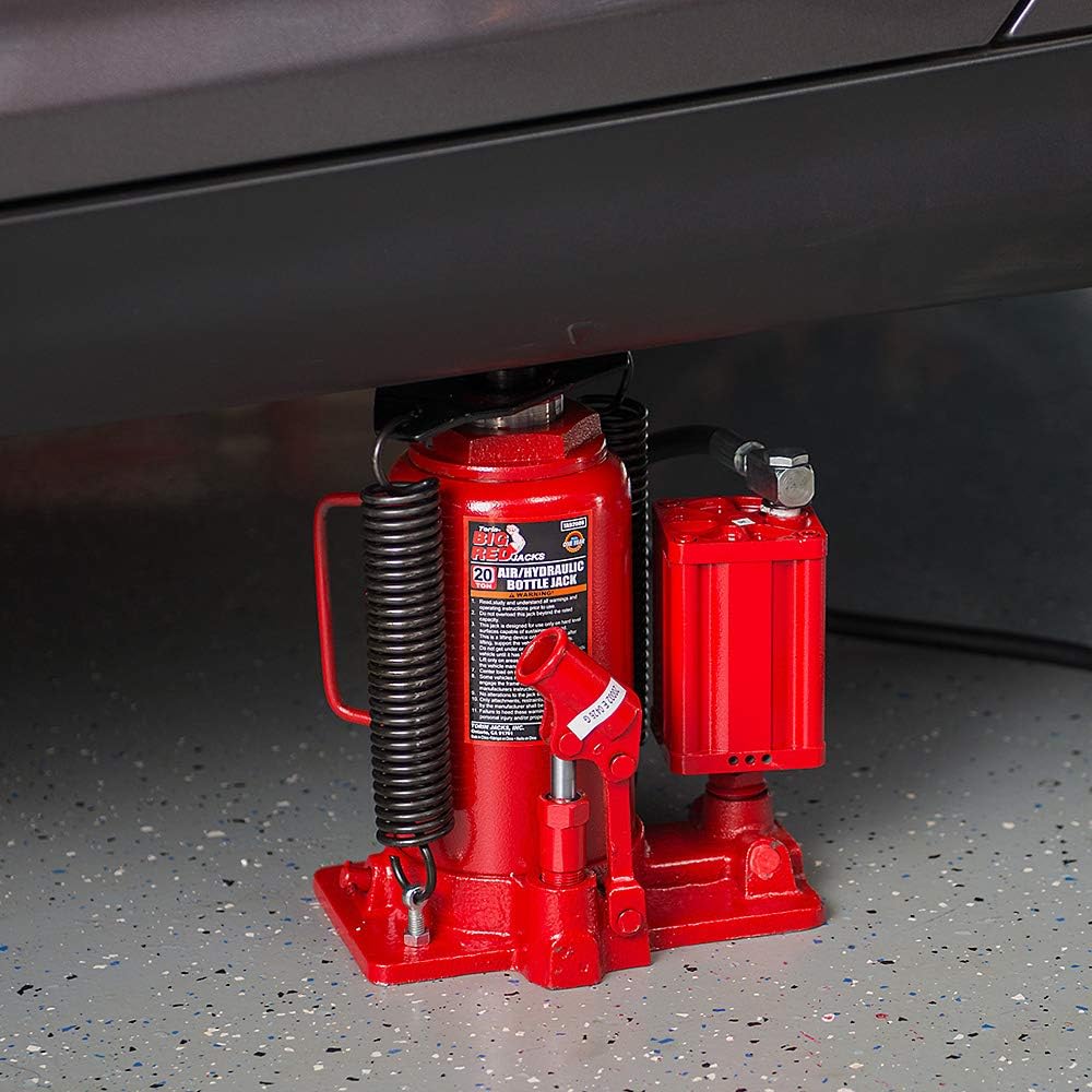 BIG RED TA92006 Torin Pneumatic Air Hydraulic Bottle Jack with Manual Hand Pump, 20 Ton (40,000 lb) Capacity, Red: Automotive