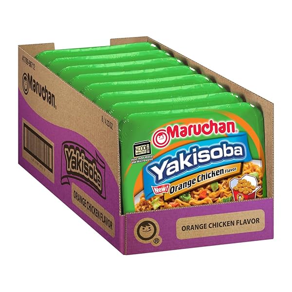 MARUCHAN YAKISOBA ORANGE CHICKEN, JAPANESE INSTANT RAMEN NOODLES, 4.23 OZ