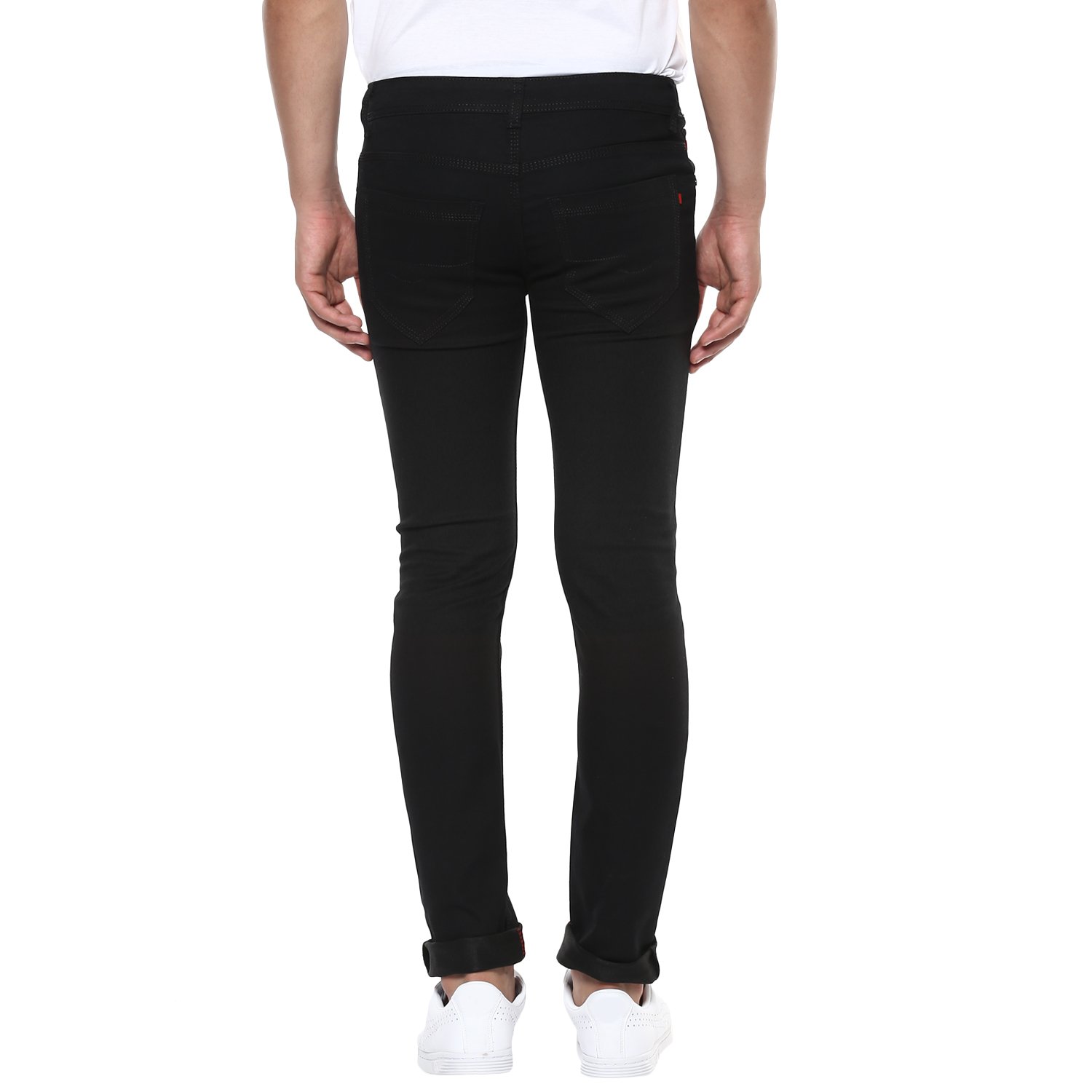 urbano fashion men's black slim fit stretchable jeans