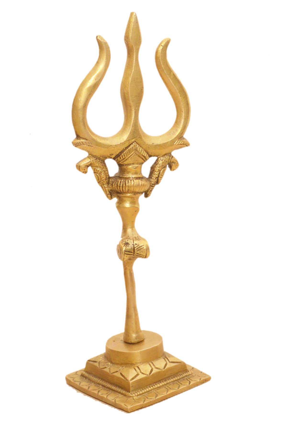 Purpledip Brass Trishool Trident: Lord Shiva Mahadev's Mythological Shastra For Home Temple (10912)