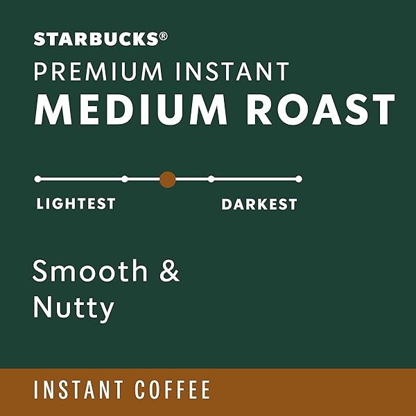 STARBUCKS PREMIUM INSTANT COFFEE, MEDIUM ROAST COFFEE, ARABICA BEANS, 3.17 OZ