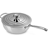 Le Creuset Tri-Ply Stainless Steel Pan 3.5 Quart Nonstick Saucier