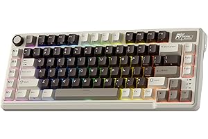 RK ROYAL KLUDGE L75 Gasket Mount Mechanical Keyboard w/Knob/Macro Keys & Touchable Nameplate, Tri-Mode 75% TKL Wireless Keybo