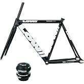BSFHQS 700C Fixed Gear Bike Frameset 53CM 55CM 57CM Aluminum Alloy Racing Track Bike Frame with Carbon Fork, Quick Release Frame 100/120mm QR