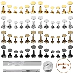 Selizo 480 Sets 4 Colors 3 Sizes Leather Rivets