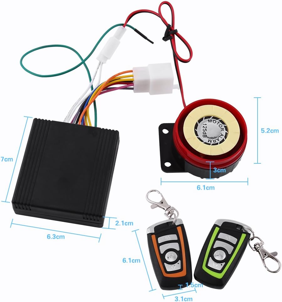 Amazon オートバイ 盗難 防止 アラーム バイク盗難防止アラーム 双方向リモコン ラッパ警報 取り付け簡単 12v 125db 315mhz 大音量 振動センサー 耐圧 防水 車 バイク 車 バイク