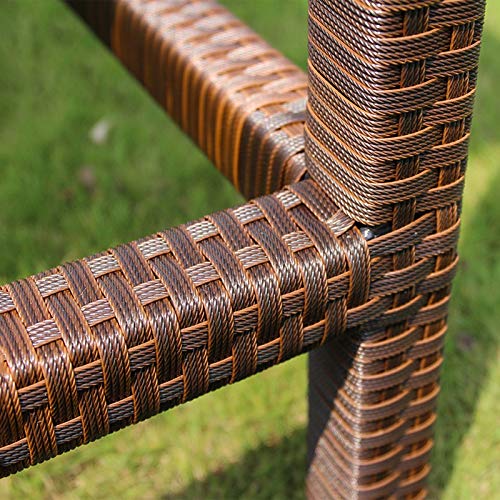 DNNAL Patio Porch möbel Sets, 5 Stück Außenhof Garten-Balkon Bar-Theke, Weidenstuhl, Freizeit Rattanbartische und Stühle – Bild 3