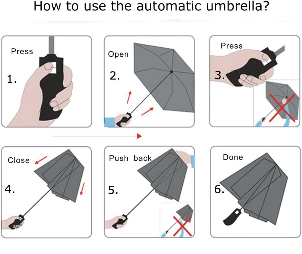 Oxa Regenschirm 105cm Durchmesser Automatischer Regenschirm Klassischen Schwarz Regenschirm Mit 210t Stoff Regenschirme Fur Manner Und Frauen Zubehor Regenschirme