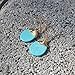 Natural Stone Wire Wrap Dangle Drop Earrings Gold Plated 925 Sterling Silver Hook/Turquoise Round Cut