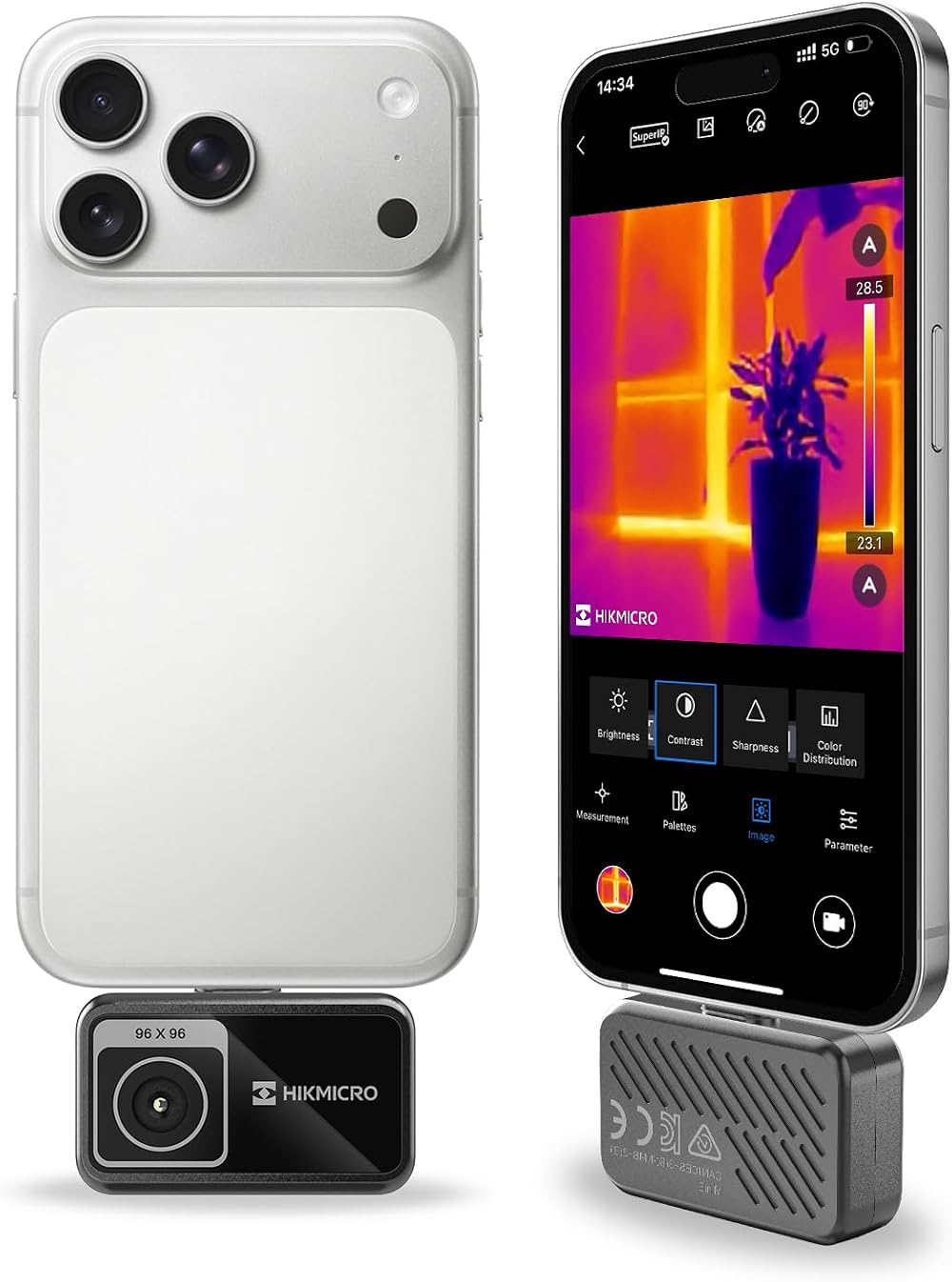 HIKMICRO MiniE Thermal Camera 96x96 IR, 192x192 SuperIR, USB-C