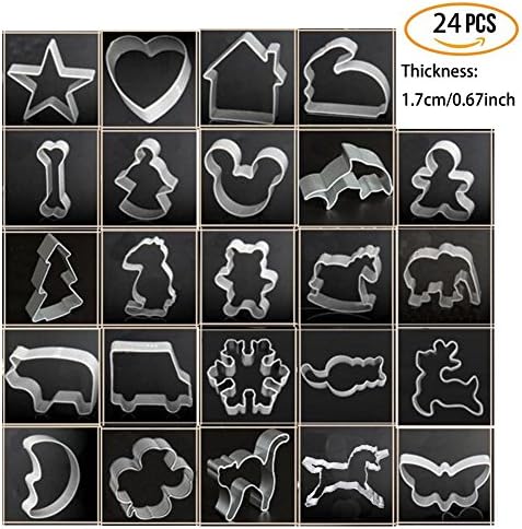 Cookie Cutters, Cookie Cutter Set,24 Piece,Cookie Cutters Shapes for Kids By Blessed family (Cookie Cutters)