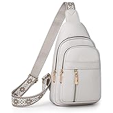 HOSICRON Crossbody Bags for Women, Leather Sling Bag for Women Fanny Pack Chest Bag Strap, Waist Packs Bag for Travel