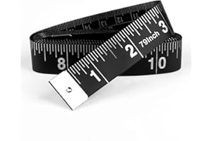 REIDEA Clothing Measure Tape Dual Sided, 79in/200cm Soft Fabric Tape Measure for Body Measurement Fitness, Weight Loss, Measuring Waist, Thighs, Arms, Sewing Clothing Tailor, Black