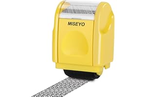 Miseyo Identity Theft Protection Roller Stamps for Data Barcode ID Privacy,Anti-Theft Security Prevention Confidential Roller Stamp Easy for Guard Personal Information Blockout - Yellow