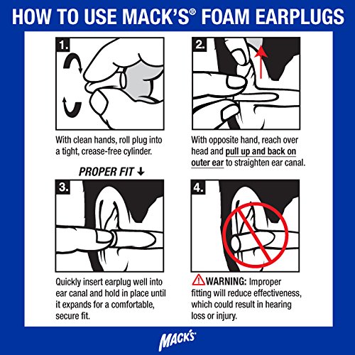Mack's Ultra Soft Foam Earplugs, 50 Pair - 33dB Highest NRR, Comfortable Ear Plugs for Sleeping, Snoring, Travel, Concerts, Studying, Loud Noise, Work | Made in USA