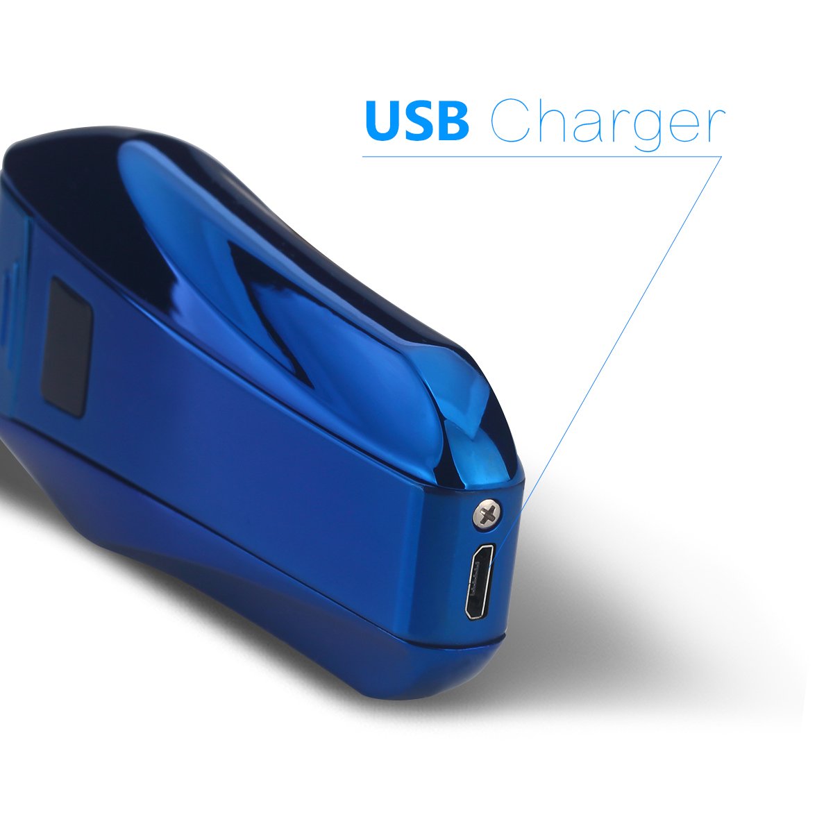 GreenGrass Elektro Feuerzeug USB, Elektrisch Dopple Lichtbogen Plasma Lighter,Elektronisches Aufladbar Winddichte Flammenlose Feuerzeug Geschenkbox (Metall blau)