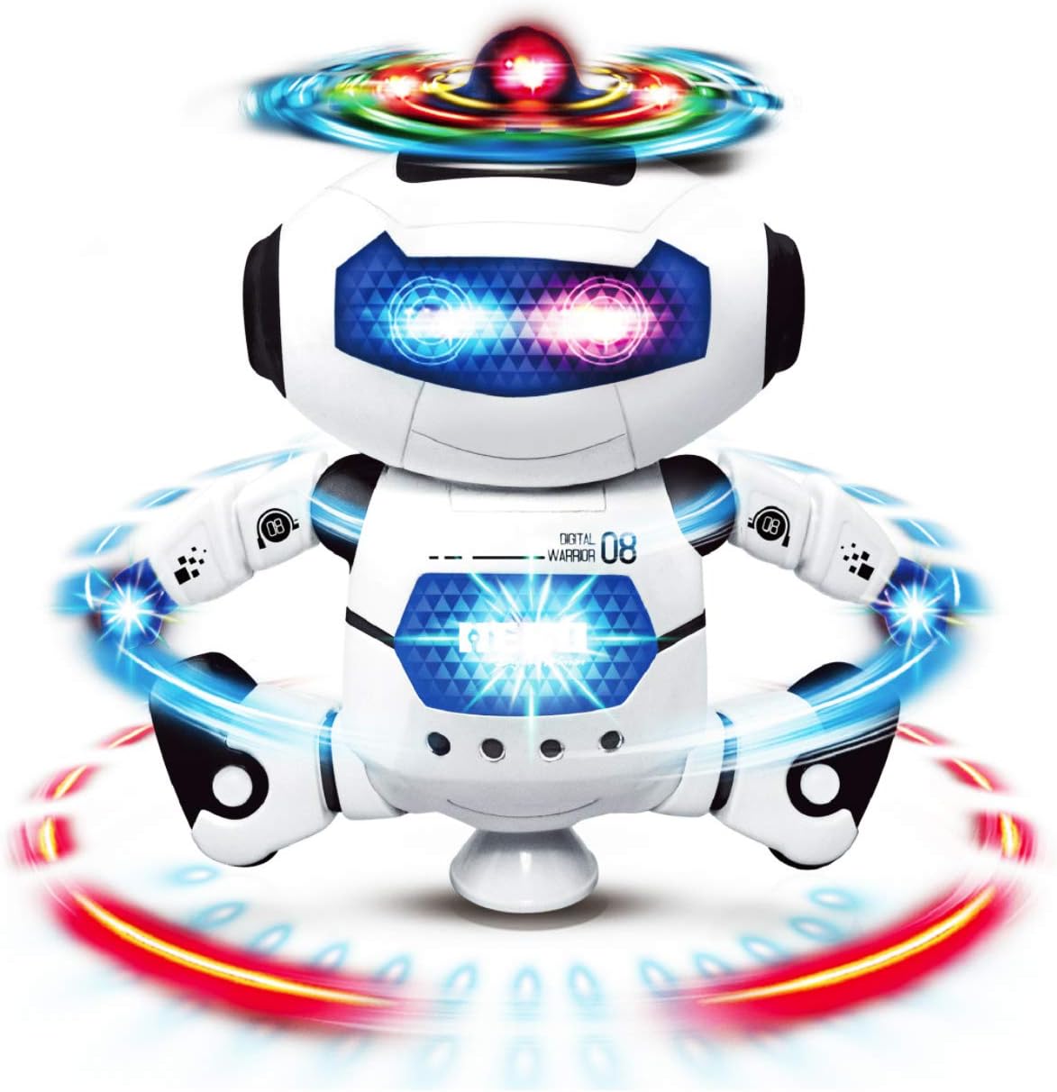 INTEGEAR Smart Electronic Dancing Robot Toy with Flashing Lights and Music for Kids – 360 Rotation