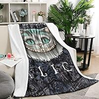 UYIQWCDFPK Cheshire Cat Flannel Fleece Blanket Ultra Soft Microfiberfor Throw Blanket Bed Couch Chair All Season Use 59"x79"