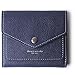Borgasets Women's RFID Blocking Small Compact Bifold Leather Pocket Wallet Ladies Mini Purse (Crosshatch Blue)