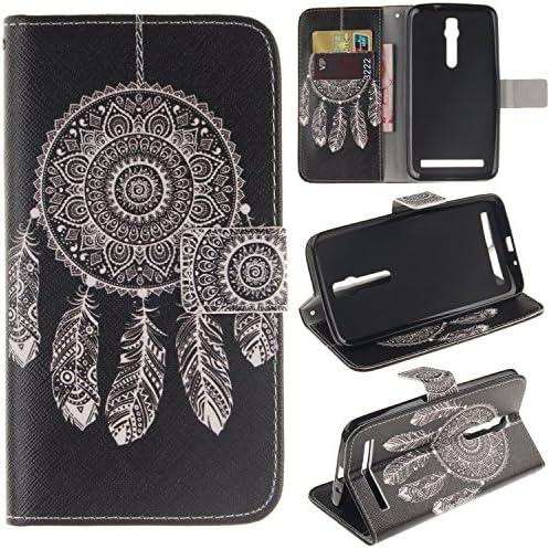 Zenfone 2 Case ASUS Zenfone 2 Kickstand Case,Bat King Black Wind Chimes Pattern Premium Leather Wallet Flip Kicstand Case Cover With Magnetic Closure For ASUS Zenfone 2 ZE551ML