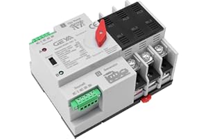 GAEYAELE Automatic Transfer Switch Three Phase ATS 63A 220V Power Transfer Switch Din Rail Mounted (3P-63A-AC220V)