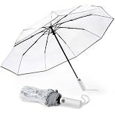 G4Free Small Clear Umbrella for Rain, 42 Inch Women and Men Use | Weddings, Proms, and Special Events, Auto Open &amp; Close, One person Umbrella