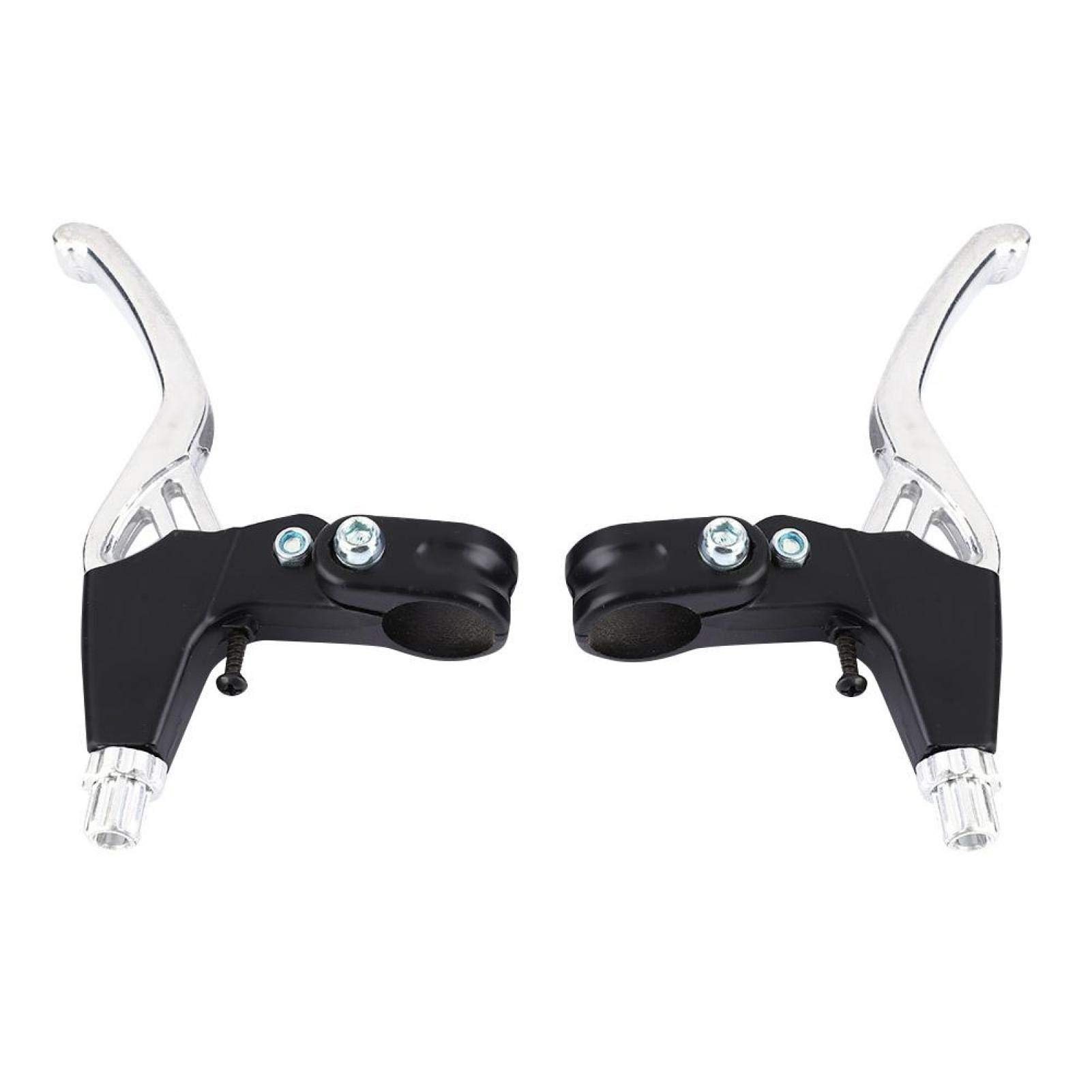 Bicycle Brake Handle 2.2cm Diameter One Pair Aluminum Alloy Brake Lever Apply for Most Bicycle Road Bike (silver)