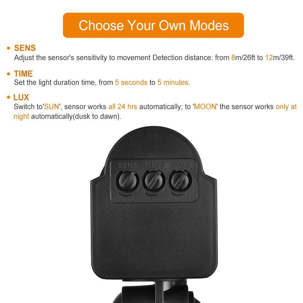 LEPOWER 20W Motion Flood Lights,1600lm Super Bright Outdoor LED Floodlights,Waterproof,Daylight White 6000K,PIR Sensor security Light, Motion Light for Entryways, Stairs,Yard,Patio and Garage(NO PLUG)