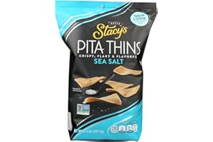 STACY'S PITA THINS Stacy's New Crispy, Flaky & Flavorful Pita Thins Chip 6.5oz, 2 Pack (Sea Salt)