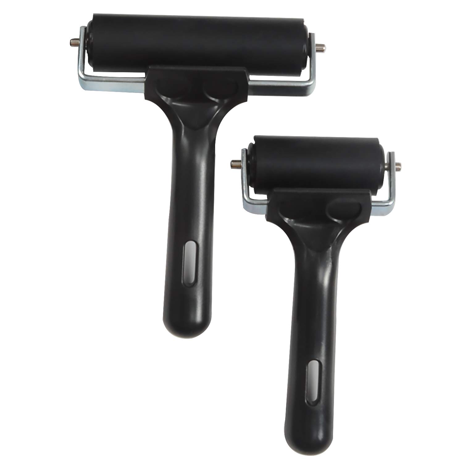 Berolle 2 Pack Rubber Roller Rubber Brayer Roller Ink Oil Painting Brayer for Block Printing Art Craft Gluing Application