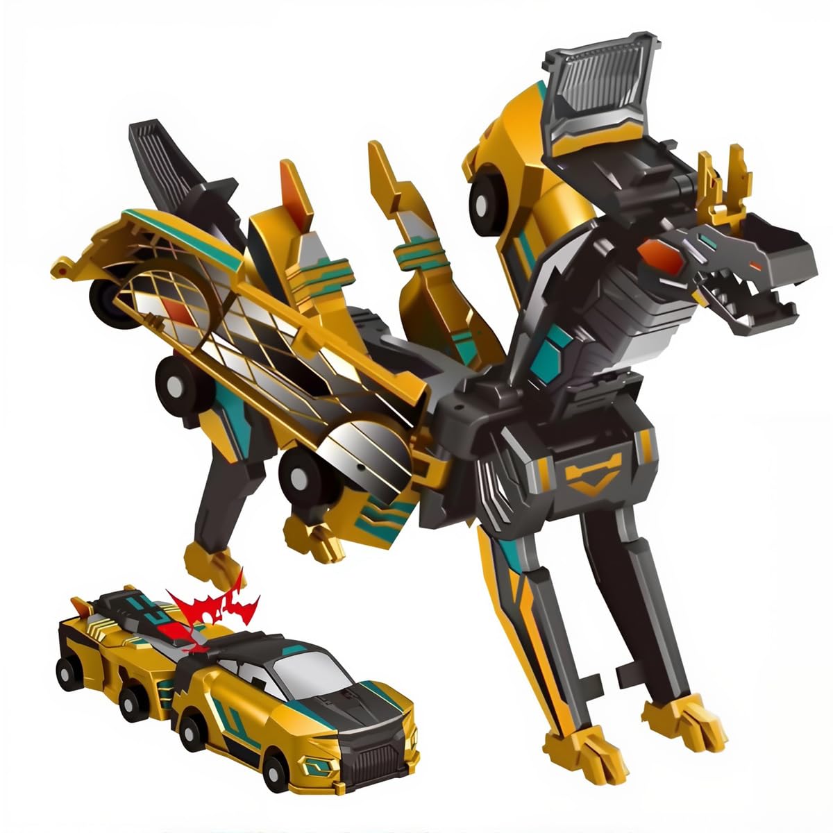 HTGWCG Dinosaur Collision Transforming Car, 2 In 1 Collision Deformation Cars, Automatic Deformation of Connections, Vehicle Gift for Boys Kids