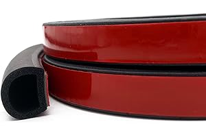 D Shape EPDM Rubber Weather Stripping, Rubber Seal Strip (Black, (19mm ; 19mm) 5M)