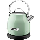 KitchenAid 1.25L Electric Kettle KEK1222, Pistachio | Removable Lid for Easy Filling, Stainless Steel Design, Convenient Pouring Spout, Compact Design