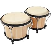 MUSICUBE Bongo Drum Set, 6&rdquo; and 7&rdquo; Percussion Instrument, Wooden and Metal Drum for Adult Kids Beginners Professionals with Tuning Wrench