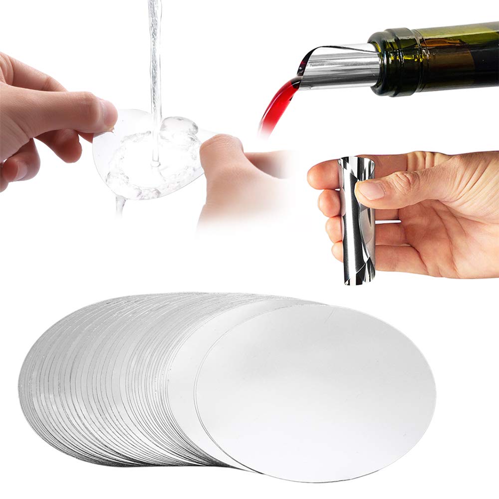 Photo 1 of 100pcs Silver Wine Pourer Drop Stopping Pour Disk Spout