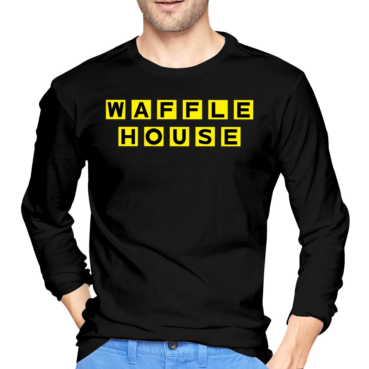 Casual Waffle House Tee T Shirt O Neck T Shirt Sports Tops Plus Tshirt