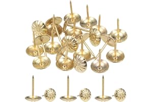 ZANGBOER Upholstery Tacks, 200pcs 7/16 Inch Furniture Tacks Nails,Upholstery Nails for Furniture DIY Decorative,DIY Project, Home Decor (Gold)
