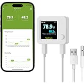 MOCREO WiFi Reptile Thermometer Hygrometer, Waterproof Probe, App Alerts | For terrariums, incubators, greenhouses &amp; humidors; calibrate temp &amp; humidity in app; power-outage &amp; offline alerts; no hub