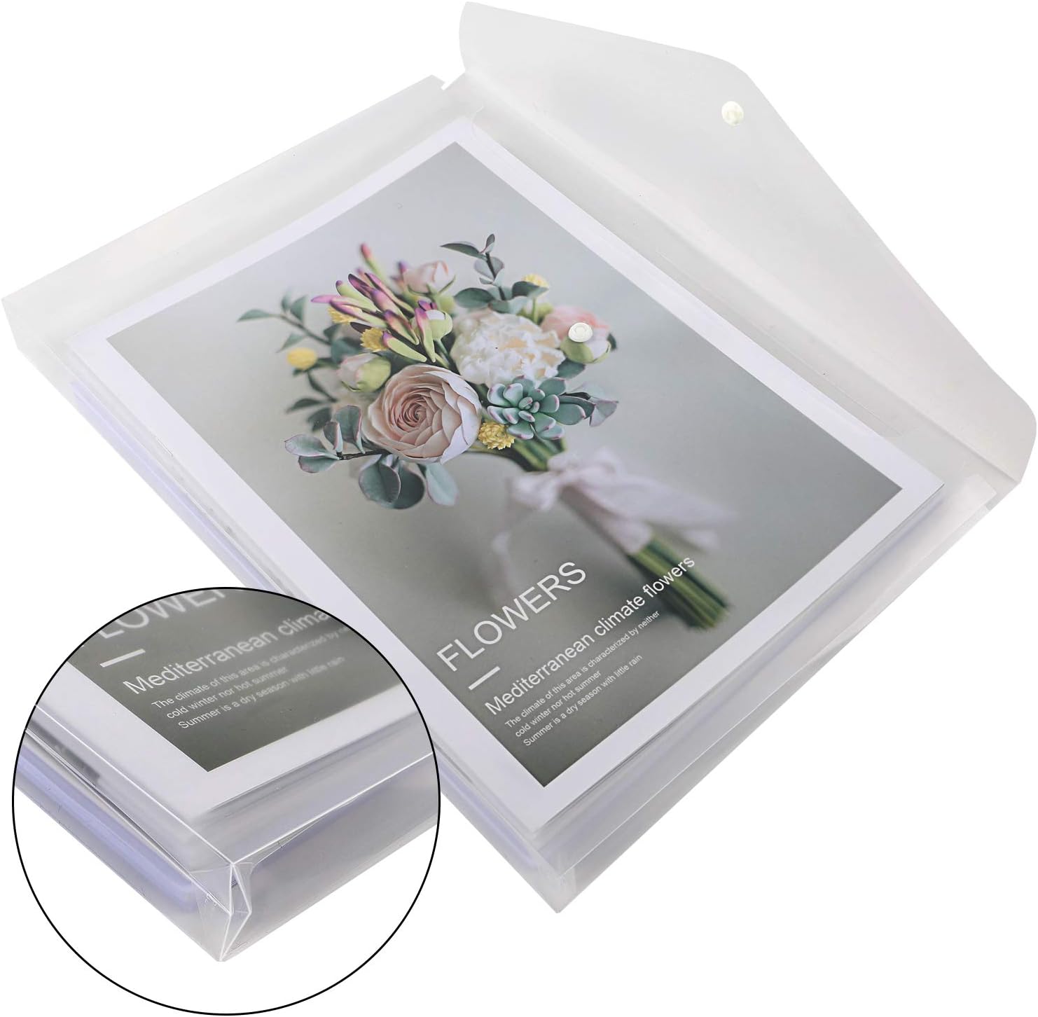 EOOUT 12pcs Clear Folders, Plastic Waterproof Envelope with Snap Button Closure and Expandable Gusset, for Letter Size and A4 Size … : Office Products