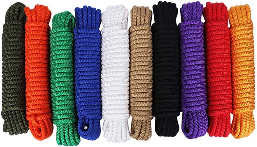 Diamond Braid Nylon Rope,2mm/3mm/4mm Paracord All Purpose Utility Rope Nylon Twine for Crafts,Tie-Downs,Camping,Indoor Outdoor Use,100m/328feet Length