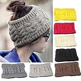 1PC Owill Women Fashion Warm Winter Snow Hat Knit Wool Headband (Coffee)