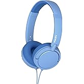 Philips K2019 Lightweight On-Ear Wired Kids Headphones - Built-in Mic, Safe Volume Limited, Foldable & Durable, Blue