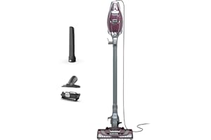 Shark HV322 Rocket Pet Plus Corded Stick Vacuum with LED Headlights, XL Dust Cup, Lightweight, Perfect for Pet Hair Pickup, Converts to a Hand Vacuum, with (2) Pet Attachments, Bordeaux/Silver