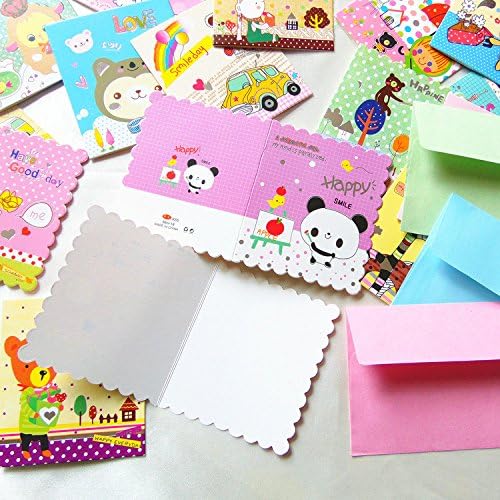 Amazon Co Jp かわいい ミニ メッセージ カード 封筒 付 60点セット 誕生日 キッズ プレゼント ギフト 感謝 手紙 文房具 オフィス用品
