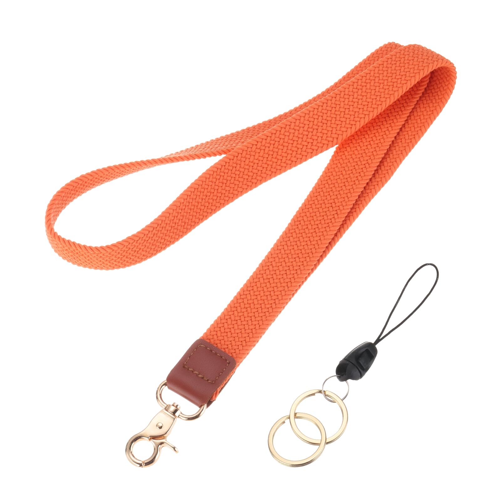 PATIKIL Stretchy Neck Lanyard, Elastic Badge Lanyard with Metal Clasp for Teacher Women Men 1 Set Keychain Long Lanyard for Wallet Keys ID Card, Orange