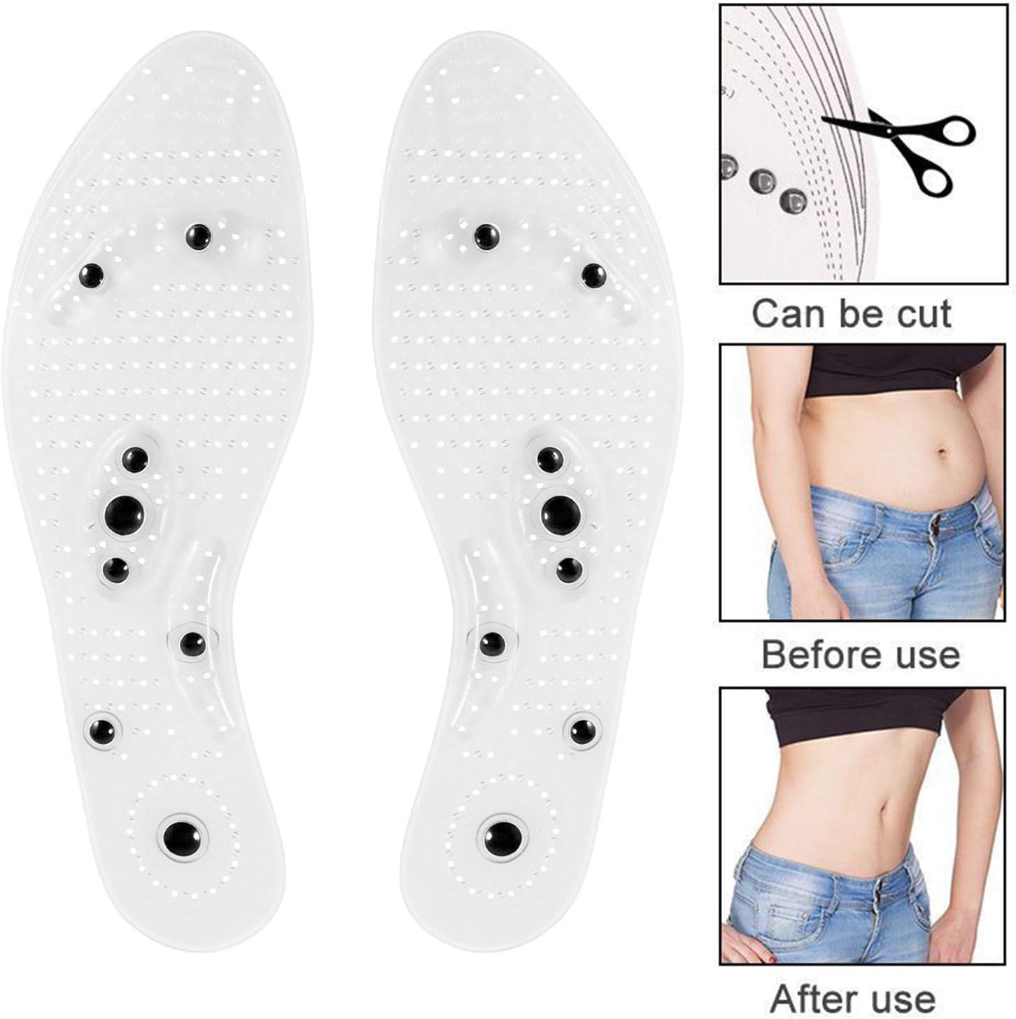 Insole for Men and Women Acupressure Magnetic Insoles for Feet Massage Foot