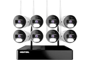 Night Owl Bluetooth Video Home Security Camera System with (8) Wi-Fi IP 4K HD Indoor/Outdoor Spotlight Cameras with 2-Way Audio and 1TB Hard Drive